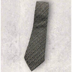 SUITSUPPLY Shantung Silk Tie ITALY Brown Beige Geometric Floral W:3.2" EUC